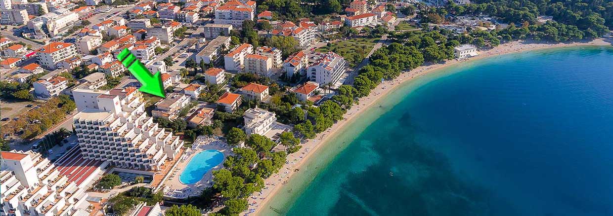 Makarska strand leiligheter feriebolig Jurica A3