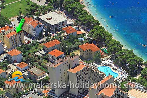 Макарска Хорватія - Апартаменти на пляжі для 6 осіб - Квартира Raos A6