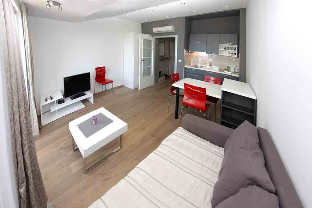 Гостиная с кухней в квартире, Апартамент Кесара А4 / 06