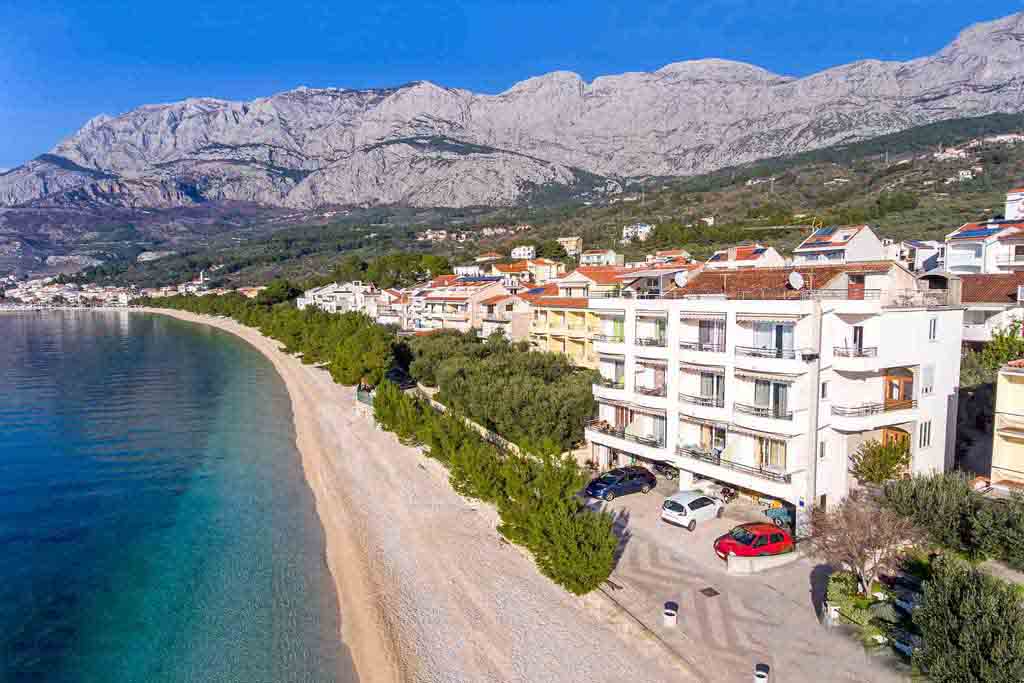 Resor till Kroatien, Tučepi, Lägenhet Lucija A1, Vy från havet 2