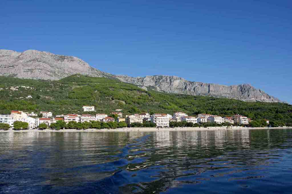 Resor till Kroatien, Tučepi, Lägenhet Lucija A1, Vy från havet 6