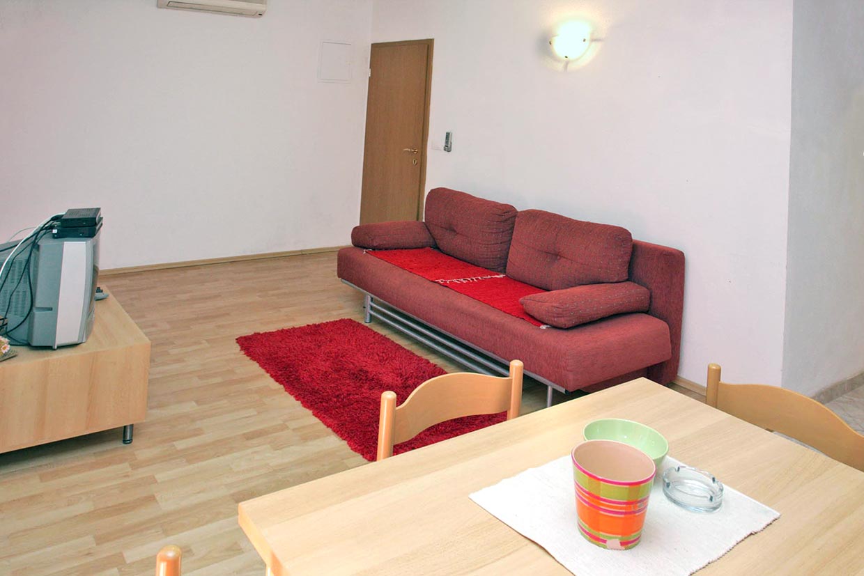 Rozkładana sofa w salonie, Apartament Ivo A2 / 04