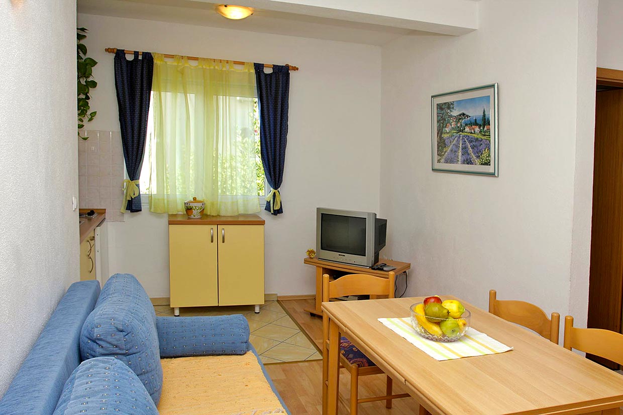 Pokój dzienny i duży pokój dla gości, Chorwacja noclegi, Apartament Ivo A4 / 04