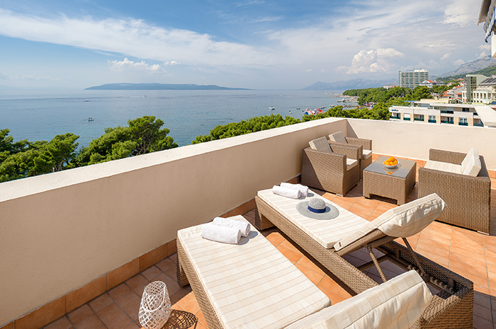 Hotel Meteor Makarska, soba s pogledom na more i terasom