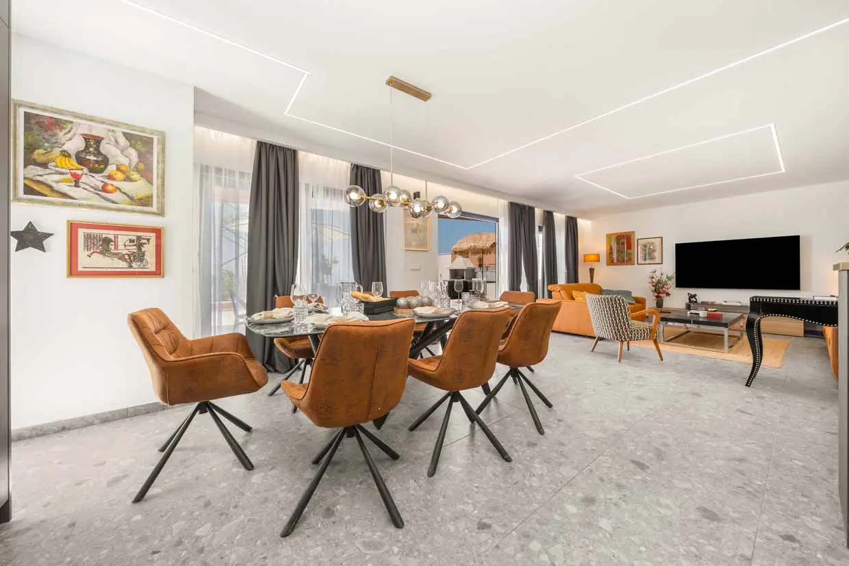 Wohnzimmer mit Meerblick