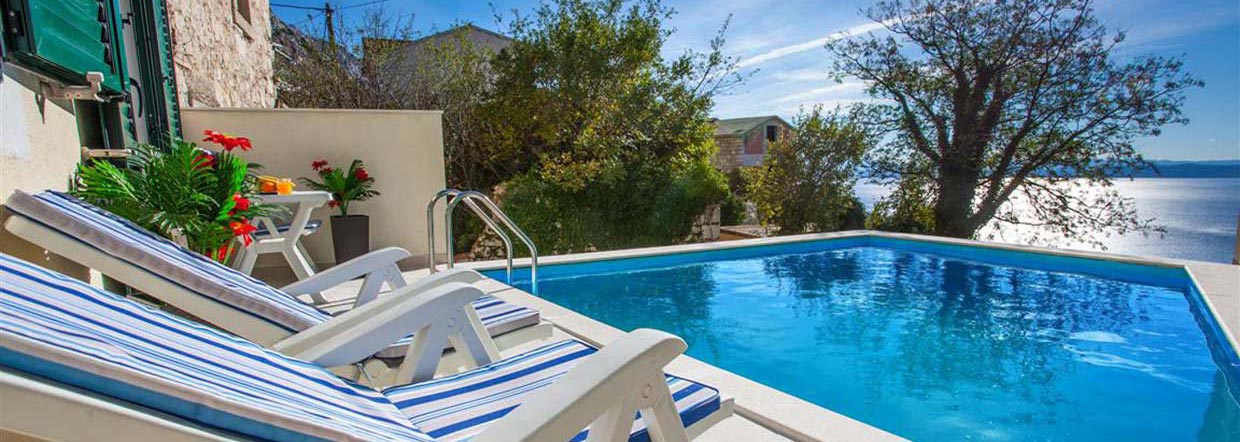 Hus Makarska riviera med pool - Hus Grube Tucepi